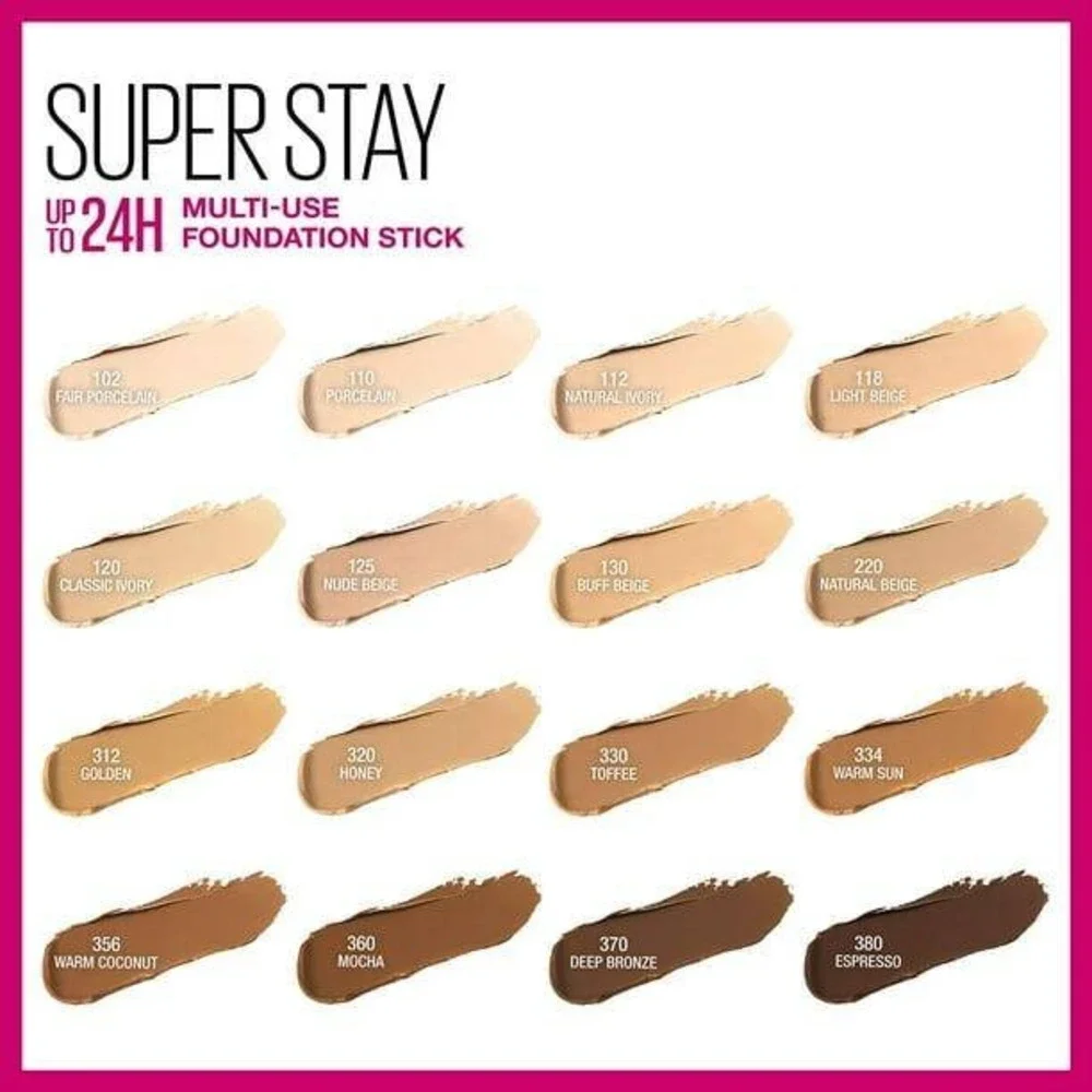 Maybelline Super Stay Multi-Use Foundation Stick 370 Deep Bronze Full Coverage